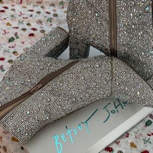 Betsey Johnson Glittering Silver Boots